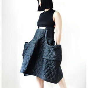 NWT COMME DES GARÇONS Midi Length Quilted Nylon Skirt, size M